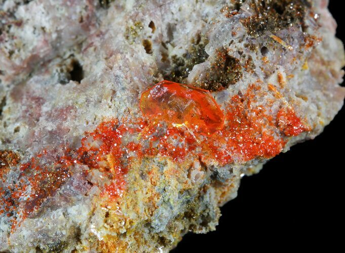 Bright Orange Wulfenite Crystals on Matrix - Rowley Mine, AZ #49375